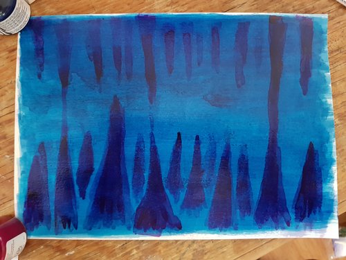 Dark blue caves