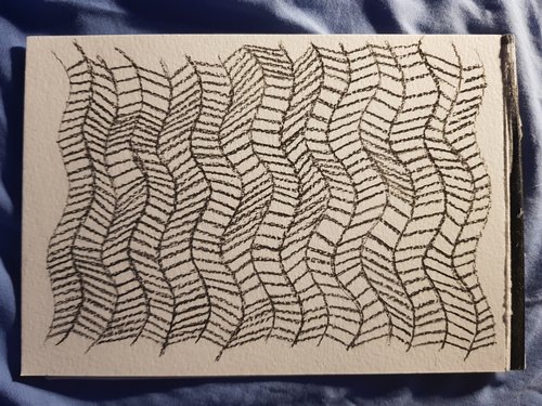 Bridget Reiley like design in black and white
