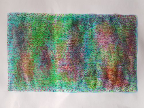 Multicoloured hexagonal Truchet pattern