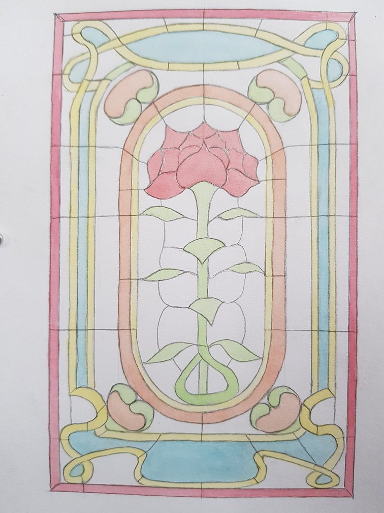 watercolour of the door design