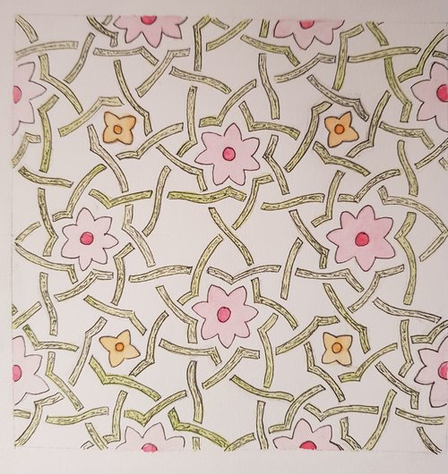Flower version of sevenfold pattern