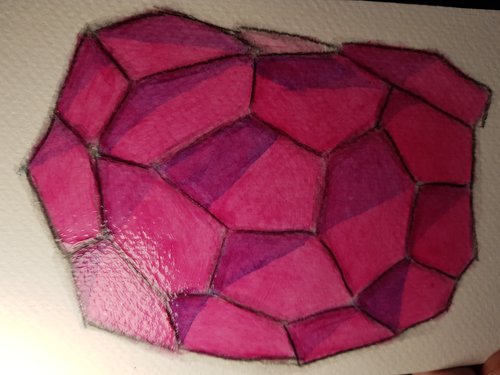Pink gem-like shapes
