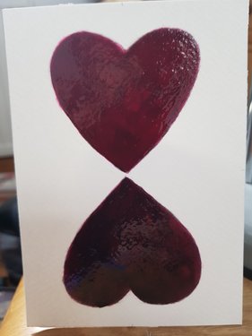 Acrylic red-black heart with shadow