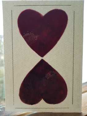 Acrylic red-black heart with shadow and border