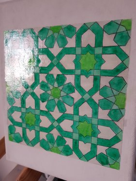 angled varnished jade like tile reproduction