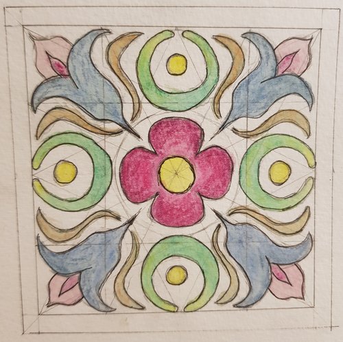 Jamaica tile painted