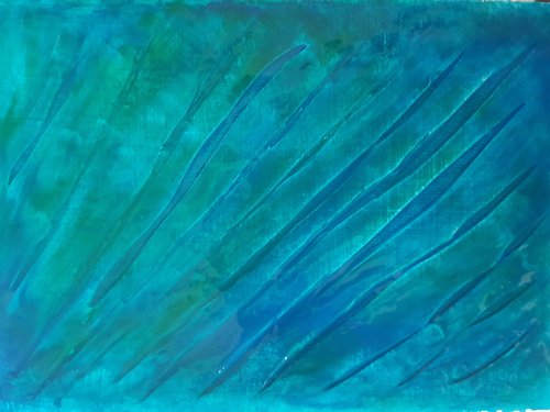 Top view of abstract blue-green one