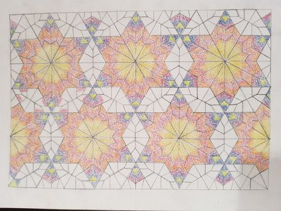 pencil colouring of Orosi pattern