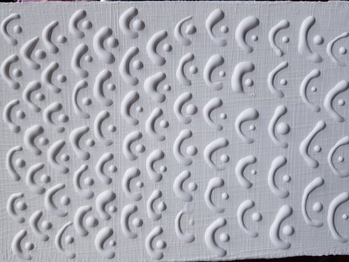 Smiles half-moon with dots gesso canvas base