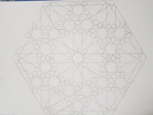 Triangular wooden design drawing