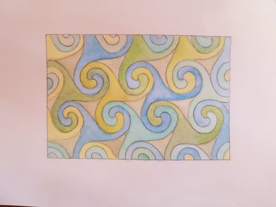 watercolour trace of triskelion