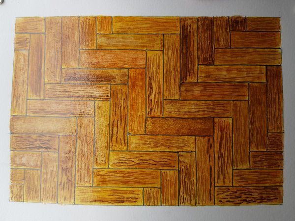 Varnished wooden floor