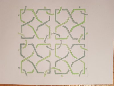 woven square design painted